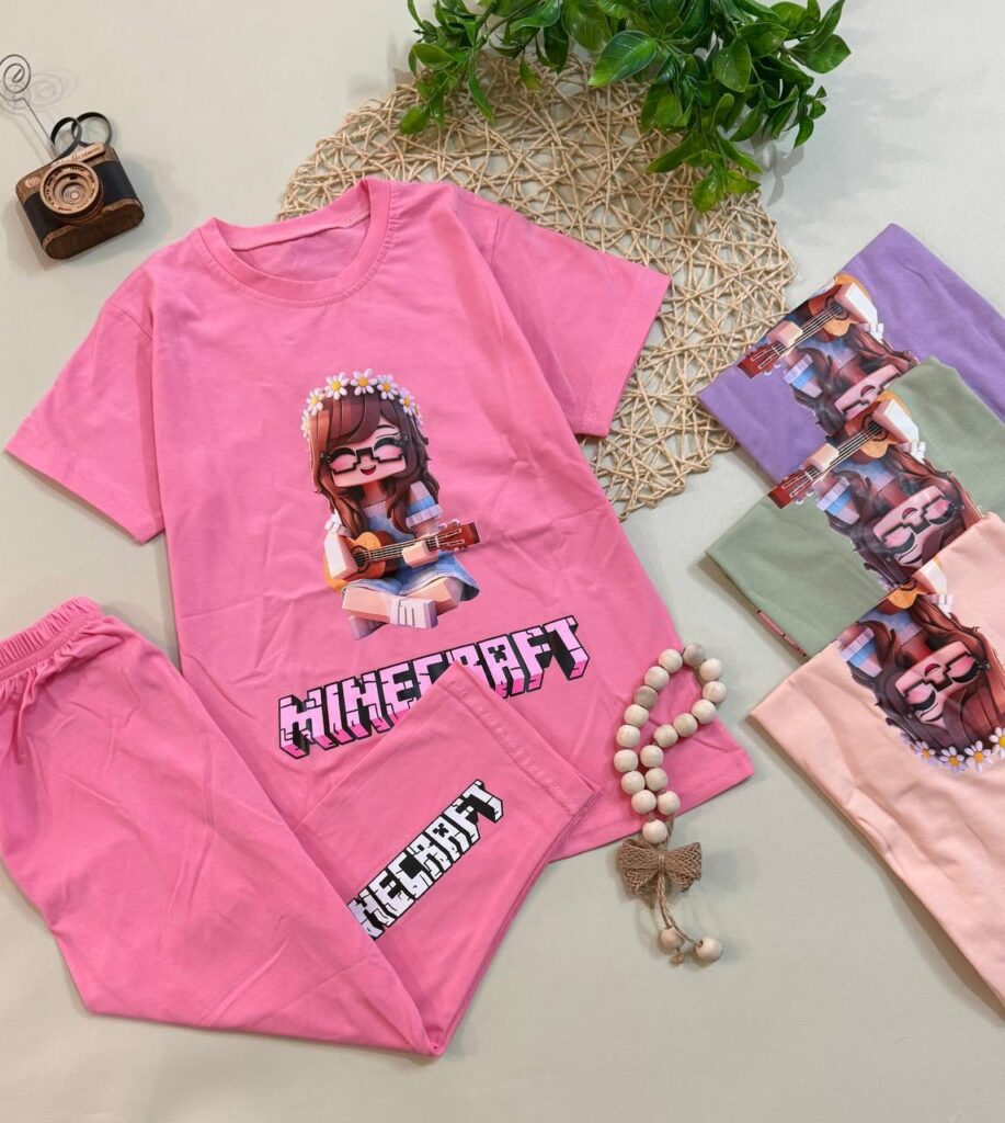 تیشرت شلوارک ماینکرافت دخترانه