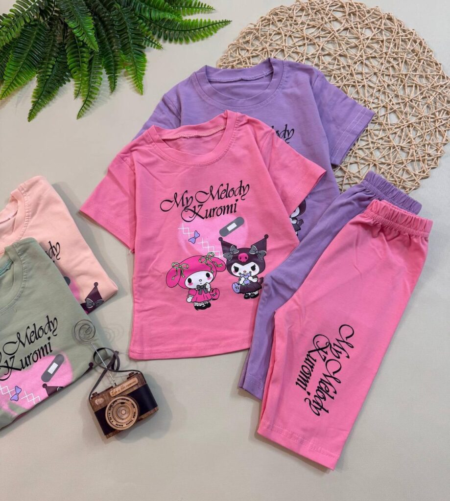 تیشرت شلوارک کرومی دخترانه