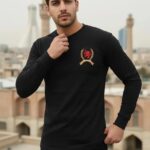 تیشرت آستین بلند گلدوزی مردانه
