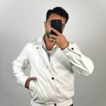 کاپشن چرم بایکری باکسی