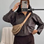 کت بامبر چرم زنانه