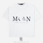 تیشرت باکسی آستین سه ربع طرح MOON پنبه