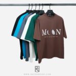 تیشرت باکسی آستین سه ربع طرح MOON پنبه