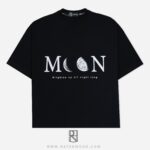 تیشرت باکسی آستین سه ربع طرح MOON پنبه