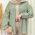شومیز لینن گلدوزی قلبی
