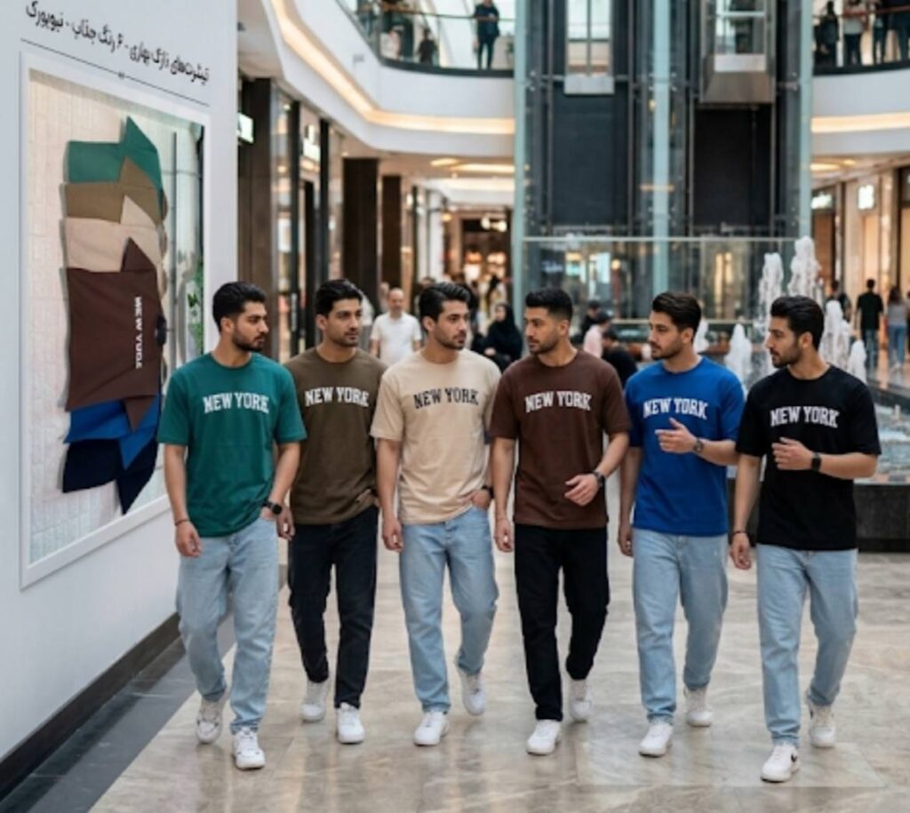 تیشرت مردانه پنبه مدل باکسی لش